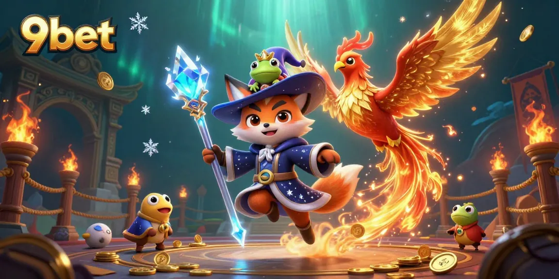 Experience thrilling adventures at 9bet with mystical characters in a dynamic casino scene.