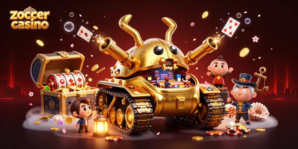 Experience the excitement of zoccer casino with a vibrant 3D digital illustration showcasing casino elements and action.
