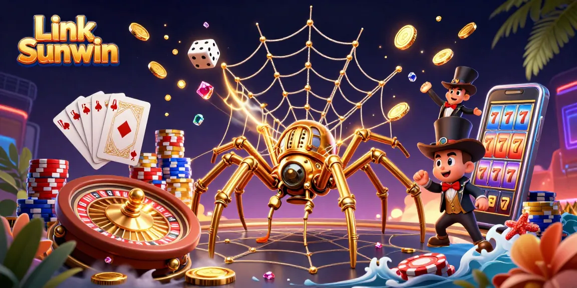 Experience the excitement of Link Sunwin with this dynamic casino illustration featuring steampunk characters.